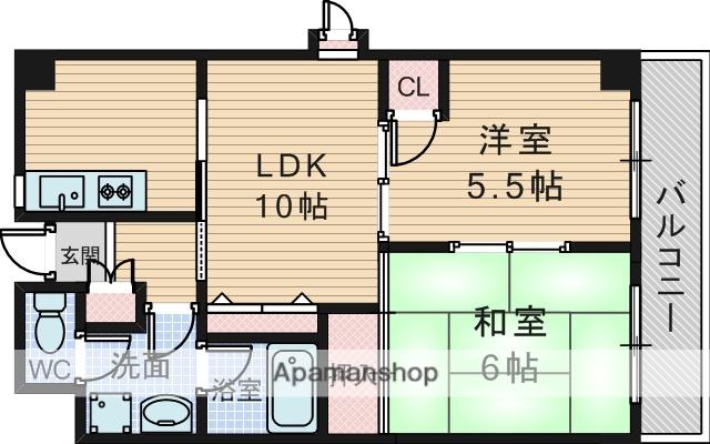 アローウィング・栄光(2LDK/2階)の間取り写真