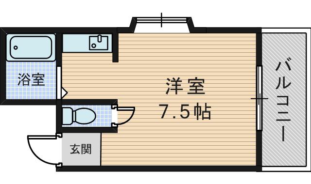 エムエムハイツ(ワンルーム/4階)の間取り写真
