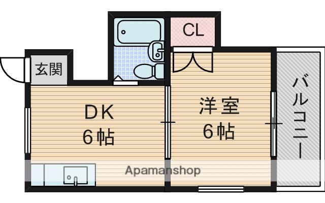 バスティオーネ柴島(1DK/3階)の間取り写真