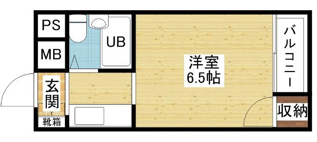 コーポはる(1K/3階)の間取り写真