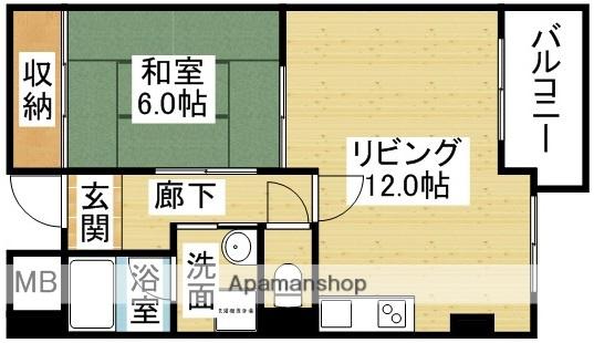 オークヒルズ北大阪(1LDK/7階)の間取り写真