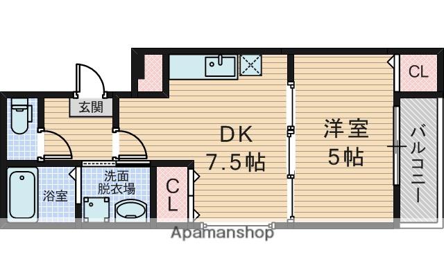 フジパレス淀川イースト(1DK/1階)の間取り写真