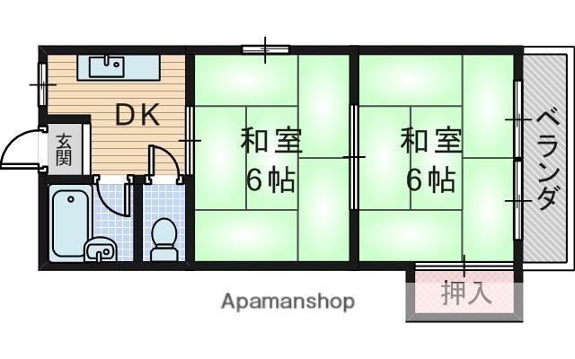 第一めぐみマンション(2DK/4階)の間取り写真