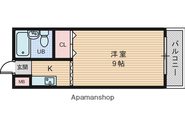 第5ハウス(1K/4階)の間取り写真