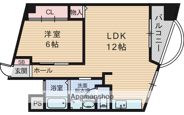 マルビシマンション(1LDK/3階)の間取り写真
