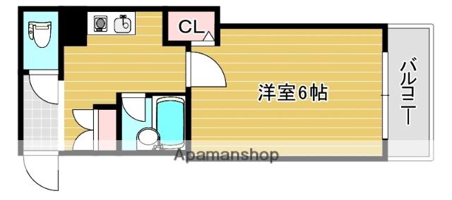 クィンシー江坂(1K/5階)の間取り写真