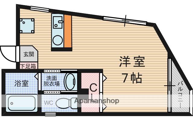 ロマネスク淡路(ワンルーム/2階)の間取り写真