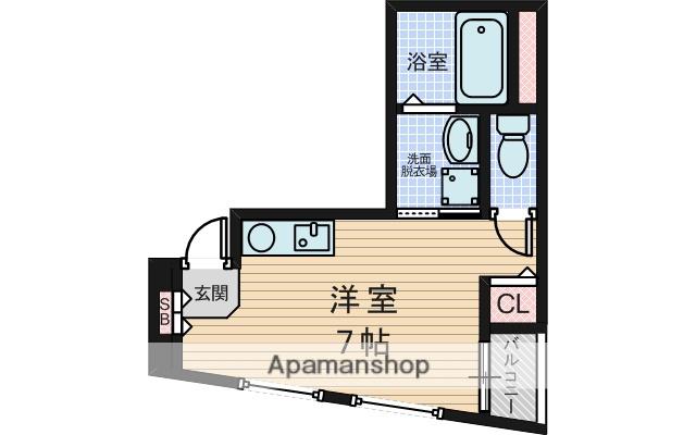 ロマネスク淡路(ワンルーム/2階)の間取り写真