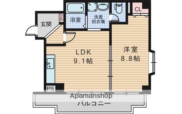 REBANGA十三アパートメント(1LDK/4階)の間取り写真