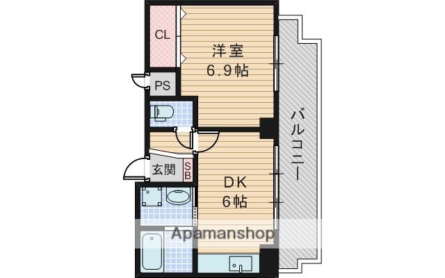 REBANGA十三アパートメント(1LDK/9階)の間取り写真