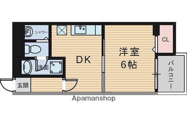 新大阪川島マンション(1DK/9階)の間取り写真