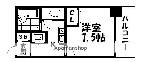 リーガル新大阪Ⅲ(1K/3階)の間取り写真