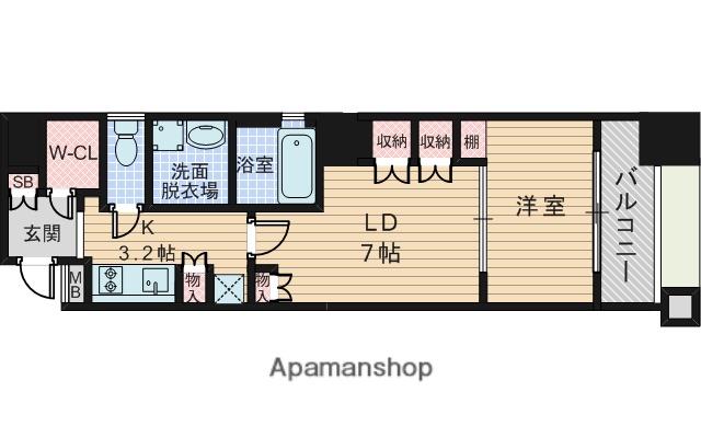 ゲートコート東三国(1LDK/5階)の間取り写真