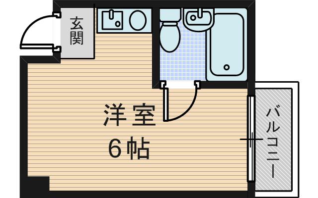 淡路メゾンフラワー(ワンルーム/4階)の間取り写真