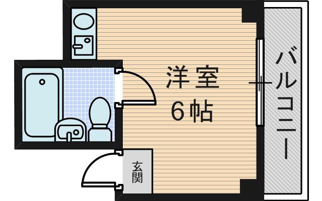 淡路メゾンフラワー(ワンルーム/4階)の間取り写真