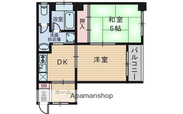 ニューカントリーハイム新高(2DK/3階)の間取り写真