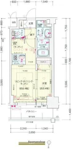 プレサンス新大阪ジェイズ(1LDK/10階)の間取り写真