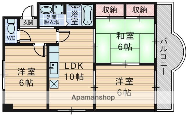 サンウエスト(3LDK/3階)の間取り写真