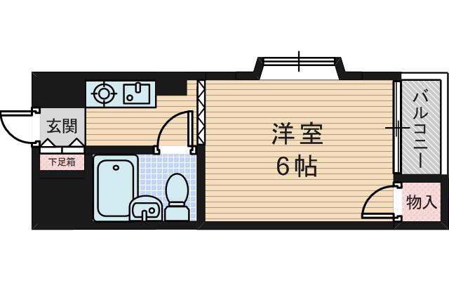 プロミネント相川(ワンルーム/4階)の間取り写真