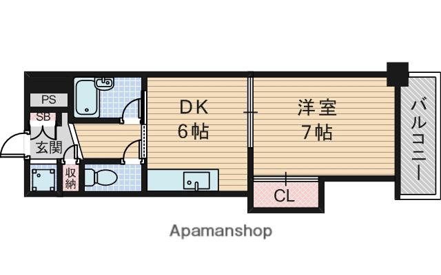 JPアパートメント東淀川6(1DK/3階)の間取り写真
