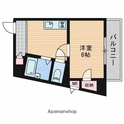 第6中本ビル(1K/4階)の間取り写真