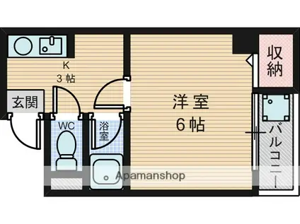 シティハイム上新庄(1K/6階)の間取り写真