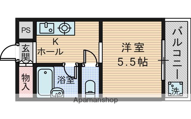 木元ハイツ(1K/4階)の間取り写真