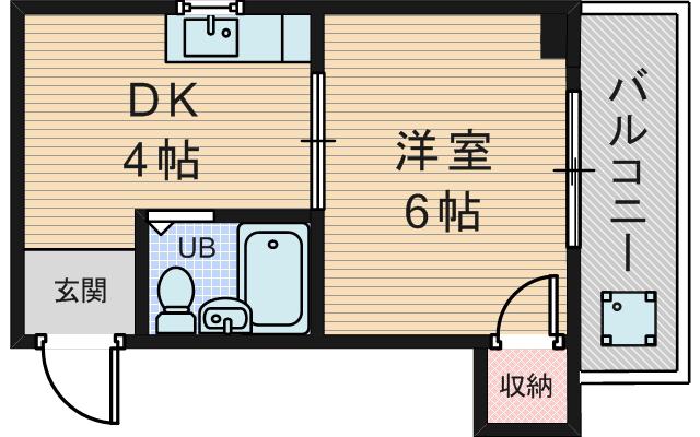 スィートハイツ(1K/3階)の間取り写真