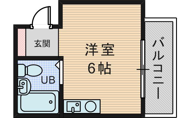 コートビレッジ相川(ワンルーム/2階)の間取り写真