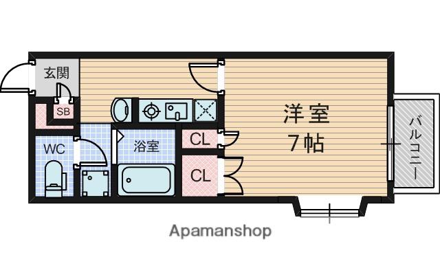 プレジール鶴見(1K/2階)の間取り写真