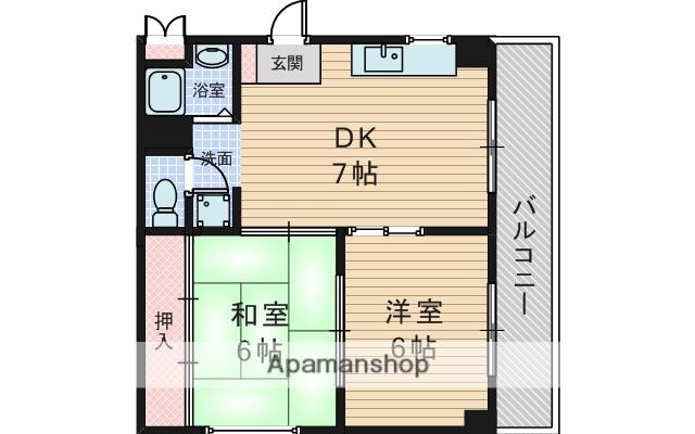 コーポ平見(2DK/4階)の間取り写真