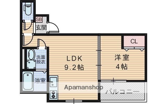 ALEGRIA三国(1LDK/3階)の間取り写真