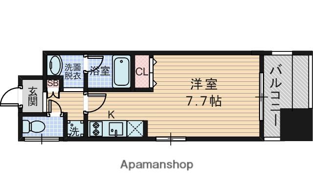 パークフラッツ東三国(ワンルーム/4階)の間取り写真