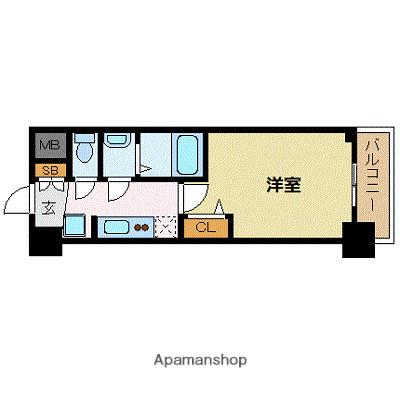 プレサンス新大阪イオリア(1K/4階)の間取り写真