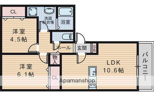 ベルデ大森Ⅱ(2LDK/2階)の間取り写真