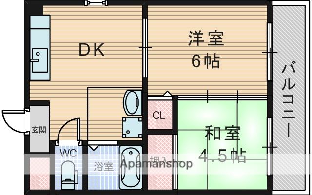 レジデンス上新庄(2DK/5階)の間取り写真