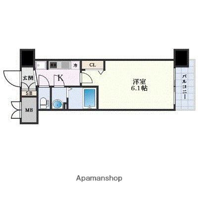 プレサンスOSAKA三国ネオス(1K/3階)の間取り写真