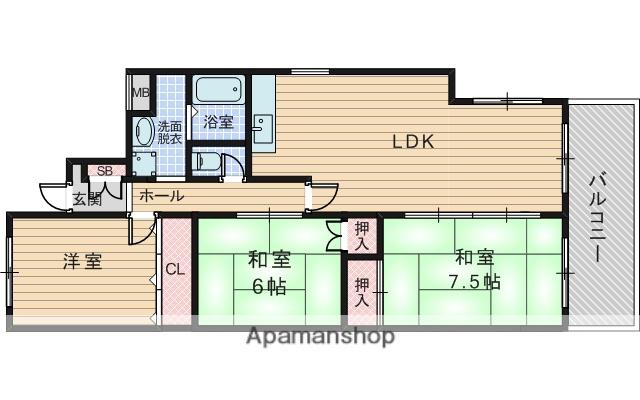 カルフール(3LDK/1階)の間取り写真