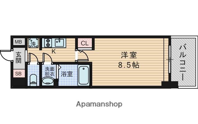 PHOENIX新大阪(1K/9階)の間取り写真