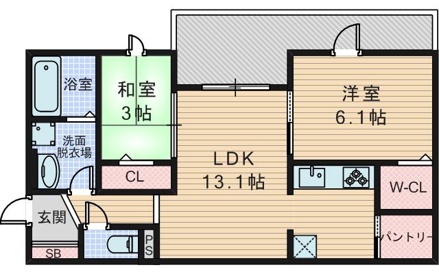 MAISON DE RICHESSE(2LDK/1階)の間取り写真