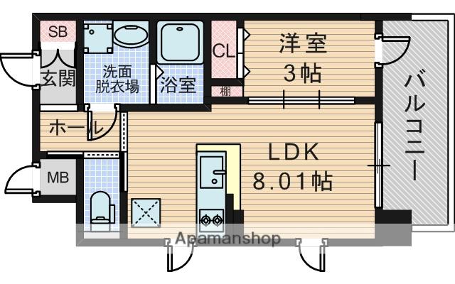 LIVE FLAT塚本新北野(1LDK/4階)の間取り写真
