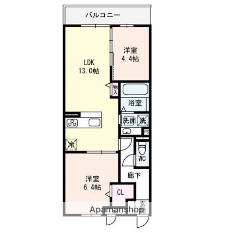 VERDE豊里(2LDK/3階)の間取り写真