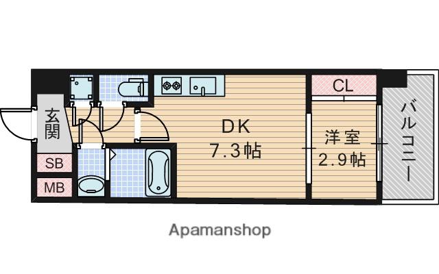 セレニテ江坂ミラク(1DK/6階)の間取り写真