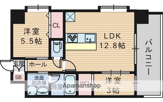 スプランディッドライズ新大阪ノース(2LDK/2階)の間取り写真