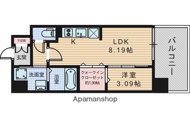 WORVE吹田江坂(1LDK/9階)の間取り写真