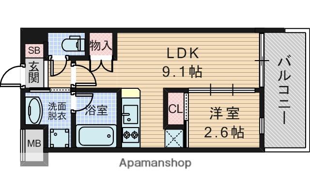 コンフォリア・リヴ淡路(1LDK/6階)の間取り写真
