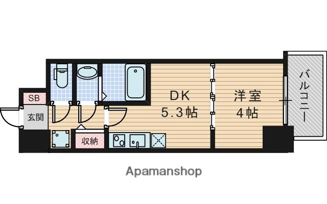 クレストコート江坂垂水町(1DK/3階)の間取り写真
