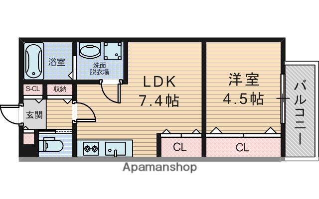 ラファミーユケイ新大阪(1DK/2階)の間取り写真