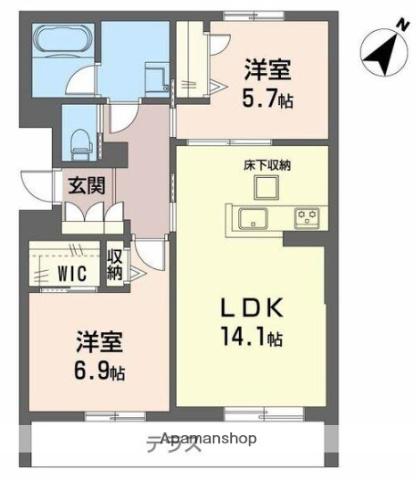 ヘミングウェイ(2LDK/1階)の間取り写真