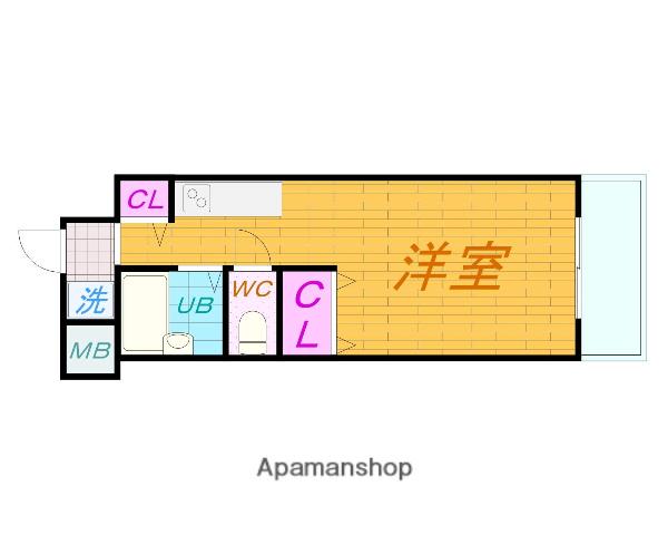 曽根コート(1K/4階)の間取り写真